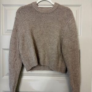 Zara Taupe Cropped Sweater